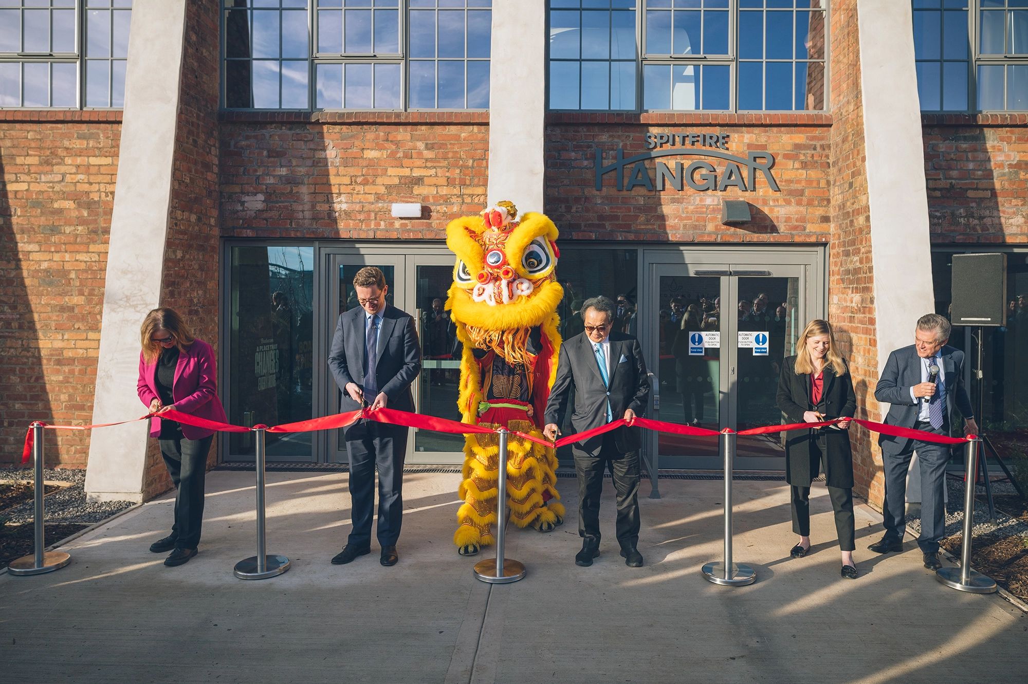 Ribbon cutting at Spitfire Hangar
