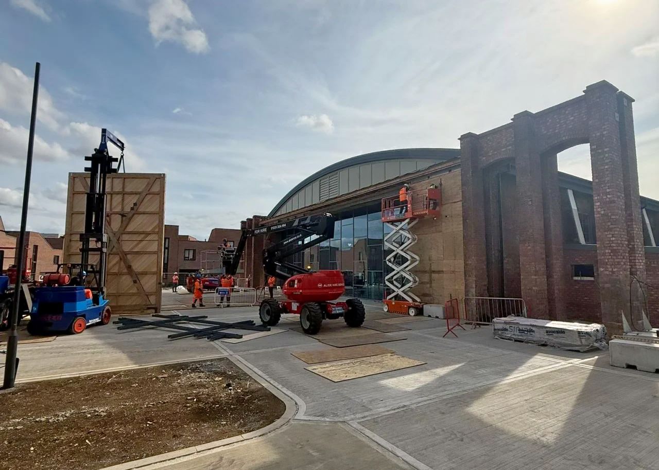Wooden doors being reinstated on the The Hangar at Brabazon
